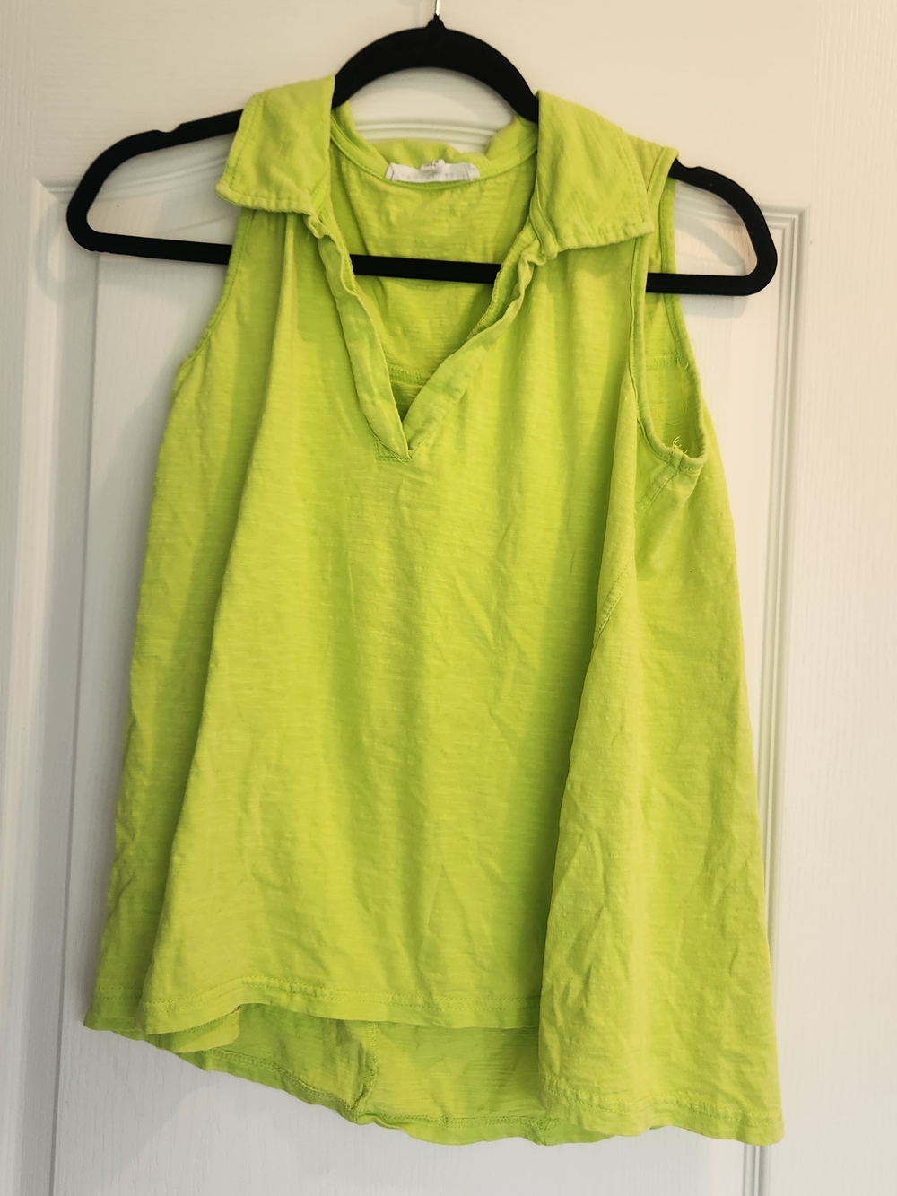 Jane and Delancey Sleeveless Collared Tank - Lime M Euc